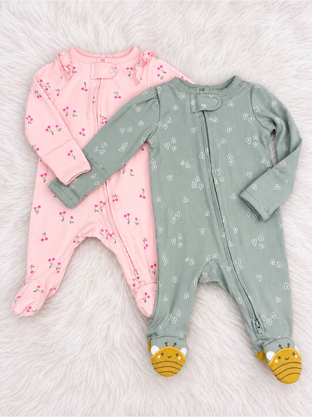 Pink & Sage Baby Onesies
